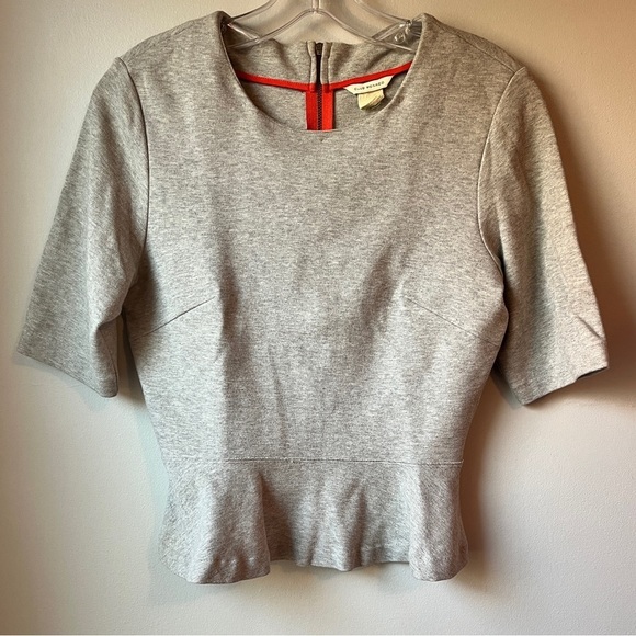 Club Monaco Short Sleeve Grey Peplum Top - Picture 12 of 14